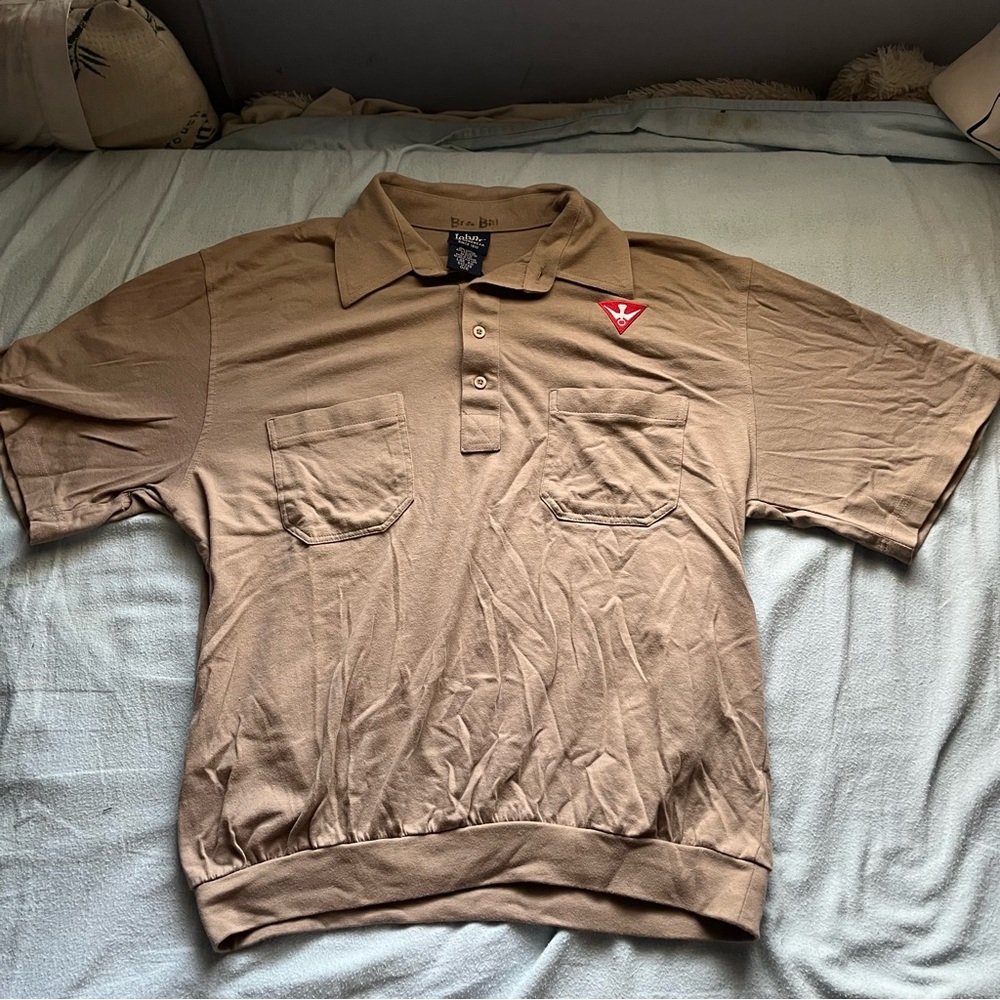 Men's Beige Polo Boy Scout Shirt